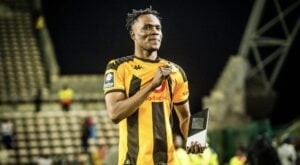 Kaizer Chiefs striker Glody Lilepo with a man of the match accolade