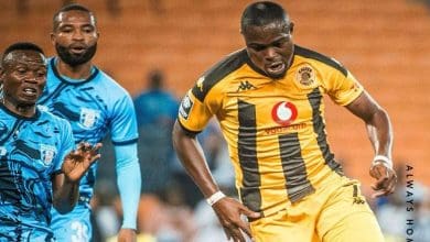 Magesi’s Tshepo Makgoga challenging Kaizer Chiefs’ Ranga Chivaviro during Betway Premiership clash