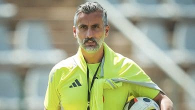 Orlando Pirates coach Jose Riveiro conducting a training session at Rand Stadium