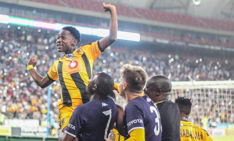 Kaizer Chiefs celebrating a goal against Stellenbosch FC