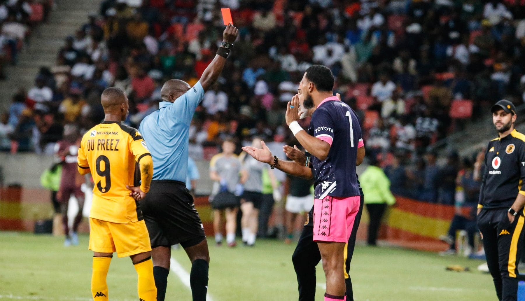 Brandon Petersen getting red carded at Kaizer Chiefs