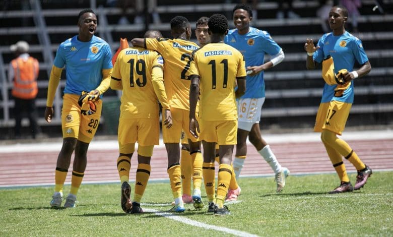 Kaizer Chiefs DDC players celebrating a goal against Marumo Gallants