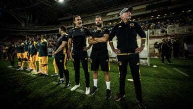 Kaizer Chiefs coach Nasreddine Nabi, technical team and players