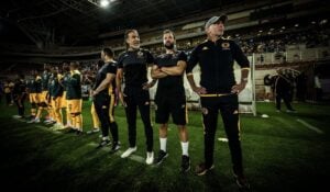 Kaizer Chiefs coach Nasreddine Nabi, technical team and players