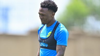 Lebo Mothiba of Mamelodi Sundowns at training