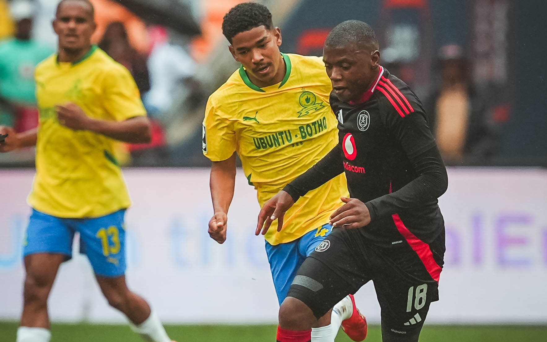 Mamelodi Sundowns in action against Orlando Pirates at FNB Stadium