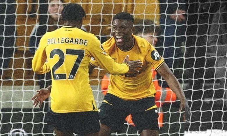 Ex-Orlando Pirates star Marshall Munetsi after scoring his first goal for Wolverhampton Wanderers