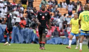 Orlando Pirates defender Mbekezeli Mbokazi in action against Mamelodi Sundowns