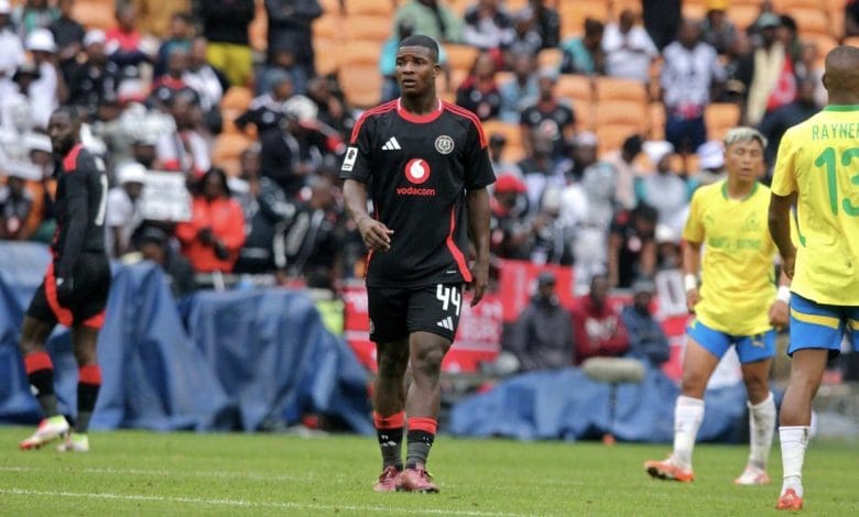 Orlando Pirates defender Mbekezeli Mbokazi in action against Mamelodi Sundowns