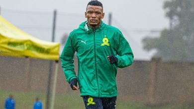 Mothobi Mvala of Mamelodi Sundowns during a recent training session