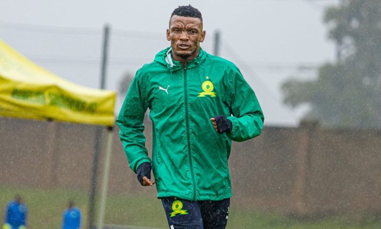 Mothobi Mvala of Mamelodi Sundowns during a recent training session