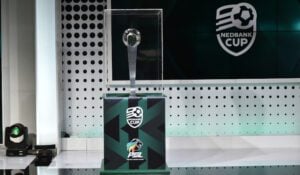 General View/Nedbank Cup Trophy during the Nedbank Cup 2025 Last 16 Draw at Supersport Studio in Johannesburg on 29 January 2025
