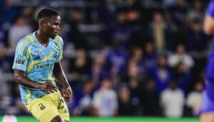Philadelphia Union defender Olwethu Makhanya in action in the MLS