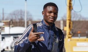 Philadelphia Union defender Olwethu Makhanya coming arriving at the stadium for the match