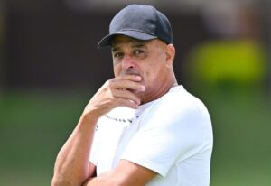 Owen Da Gama of Magesi FC thinking hard before a game