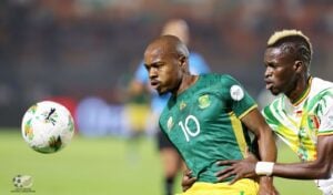 Percy Tau in action for Bafana Bafana