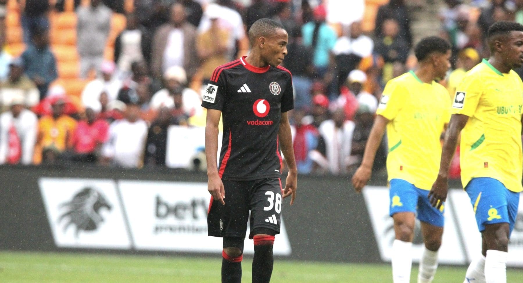 Orlando Pirates star Relebohile Mofokeng during the match against Mamelodi Sundowns