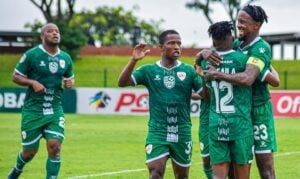 Sekhukhune United players celebrating a goal