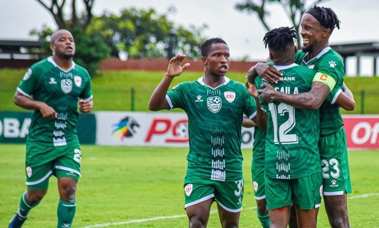 Sekhukhune United players celebrating a goal