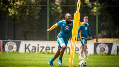 Kaizer Chiefs star Sibongiseni Mthethwa during a training session