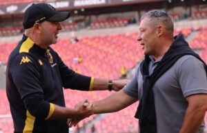 Steve Barker and Nasreddine Nabi shaking hands