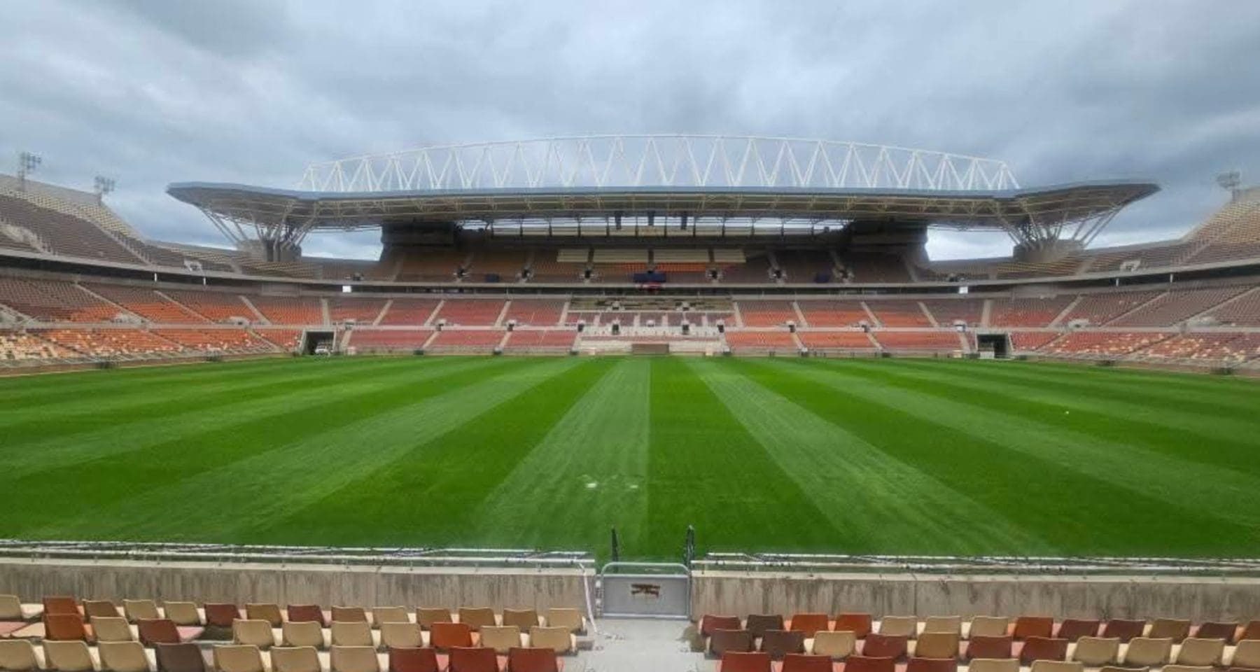 The New Peter Mokaba Stadium after pitch restoration 