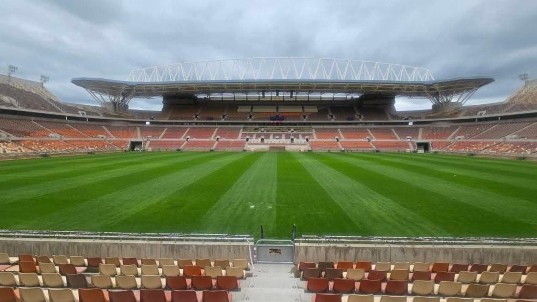 The New Peter Mokaba Stadium after pitch restoration