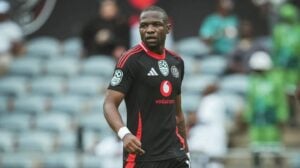 Orlando Pirates striker Tshego Mabasa in action