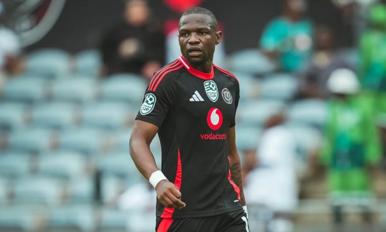 Tshegofatso Mabasa of Orlando Pirates during a game