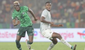 Victor Osimhen and Sphephelo Sithole during the AFCON tie