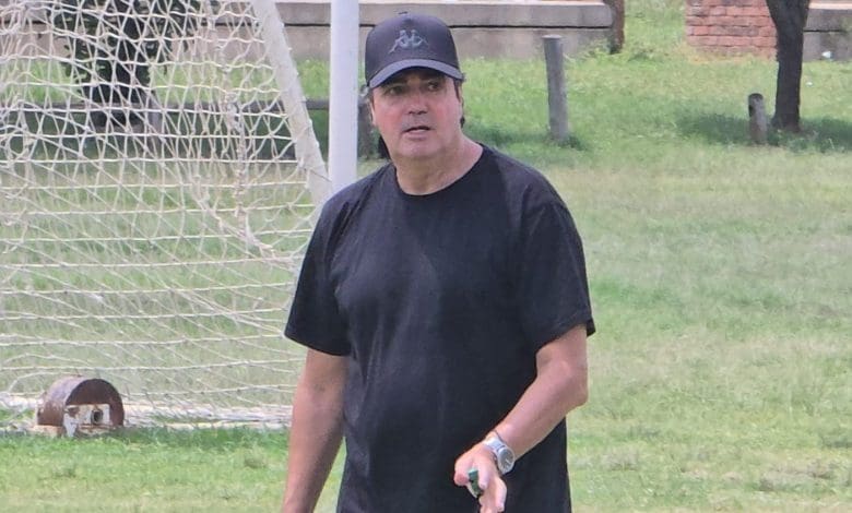 Zeca Marques of Black Leopards running around during a training session