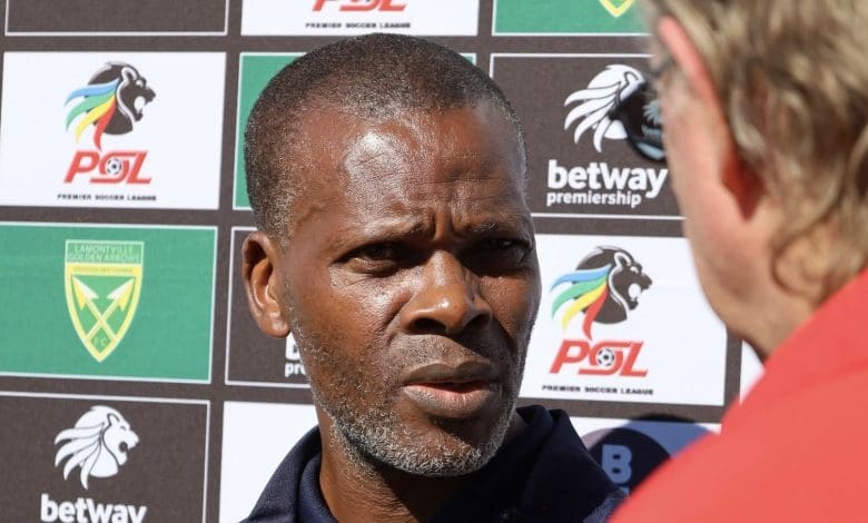 AmaZulu FC coach Arthur Zwane speaking with SuperSport TV