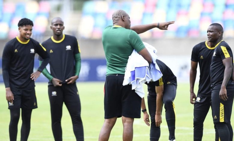 Bafana Bafana CHAN coach Molefi Ntseki addressing the players