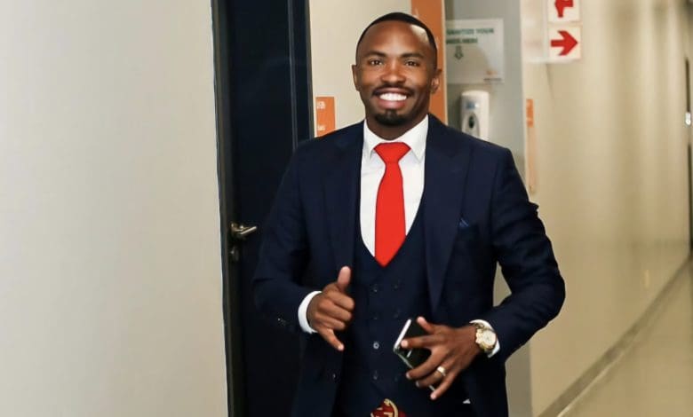 Former TS Galaxy striker Bernard Parker wearing a suit.