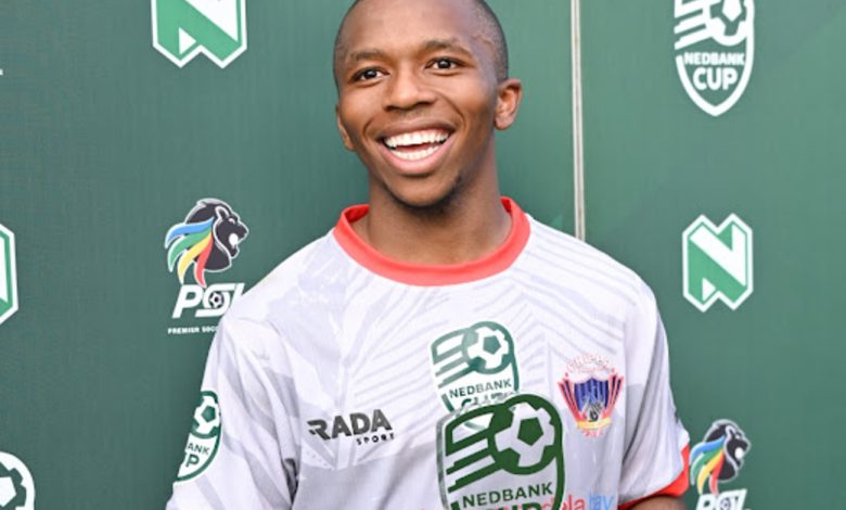 Chippa United midfielder Aphelele Teto with his Man of the Match award