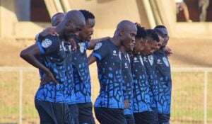Durban City FC players during the penalty shootouts