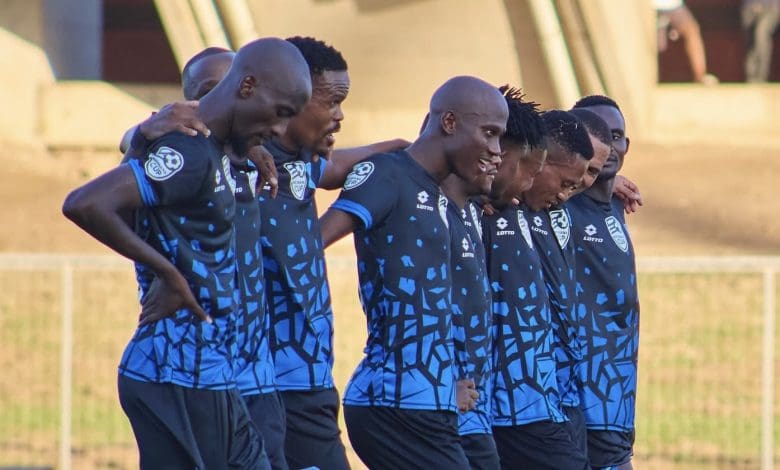 Durban City FC players during the penalty shootouts