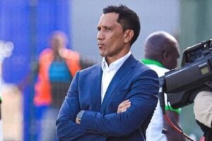 Simba SC coach Fadlu Davids during a match