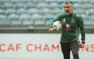 Jose Riveiro of Orlando Pirates shouting