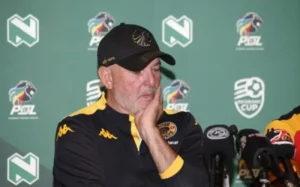Kaizer Chiefs coach Nasreddine addressing the media all worried