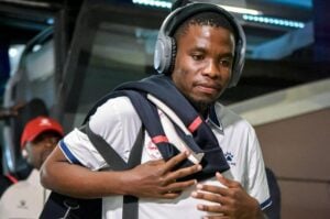 Sekhukhune United star Lindokuhle Mtshali walking