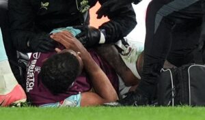 Injured Burnley FC frontman Lyle Foster
