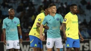 Mamelodi Sundowns players and Richards Bay players during Betway Premiership clash