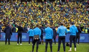 Mamelodi Sundowns with their supporters