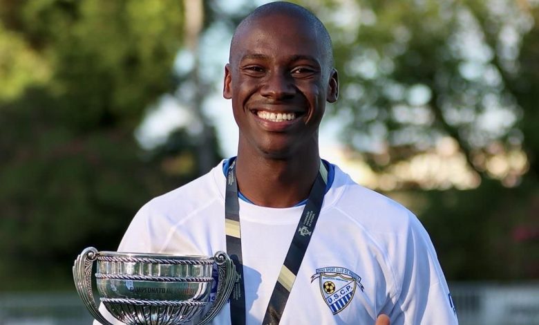 Mhleli Mabuza after winning a trophy in Portugal.