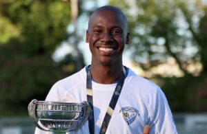 Mhleli Mabuza after winning a trophy in Portugal.