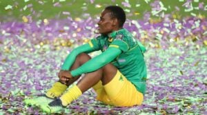 Noko Matlou during Banyana Banyana celebrations after winning WAFCON tournament in 2022