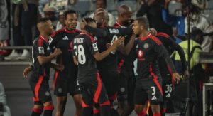 Orlando Pirates players celebrating a goal