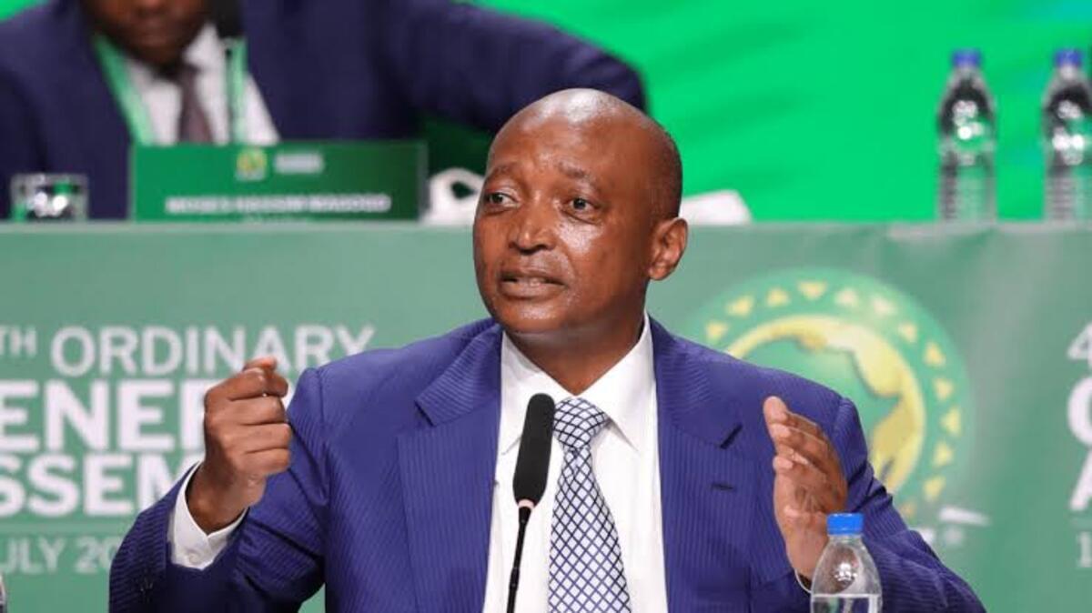 Former Mamelodi Sundowns president and CAF president Dr. Patrice Motsepe delivering the speech