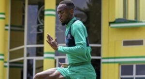 Peter Shalulile during a training session with Mamelodi Sundowns